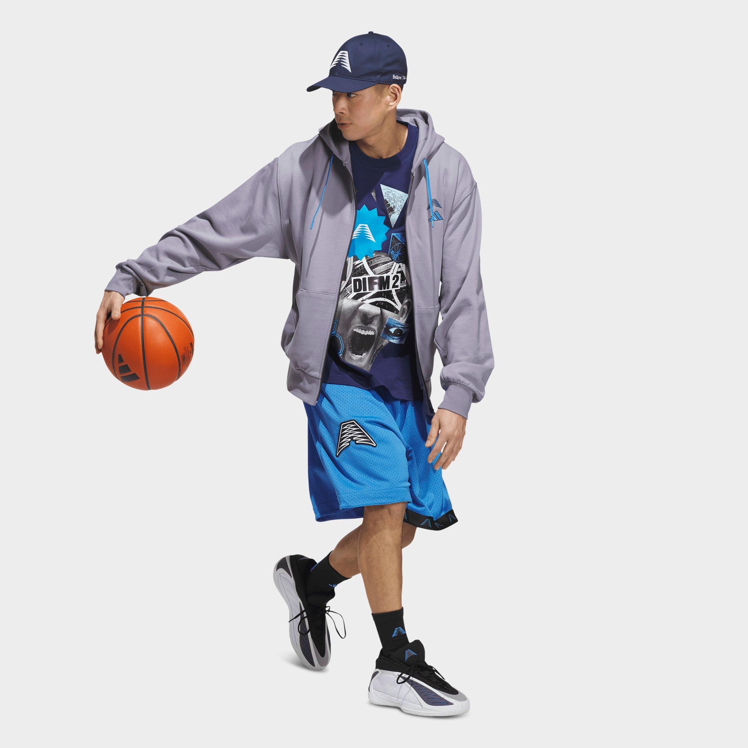 Men's adidas Anthony Edwards Foundation Full-Zip Hoodie - Slate