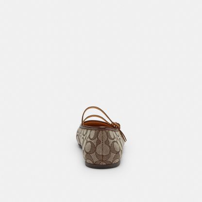 Double Buckle Mary Jane In Signature Jacquard - Oak/Maple - view 6