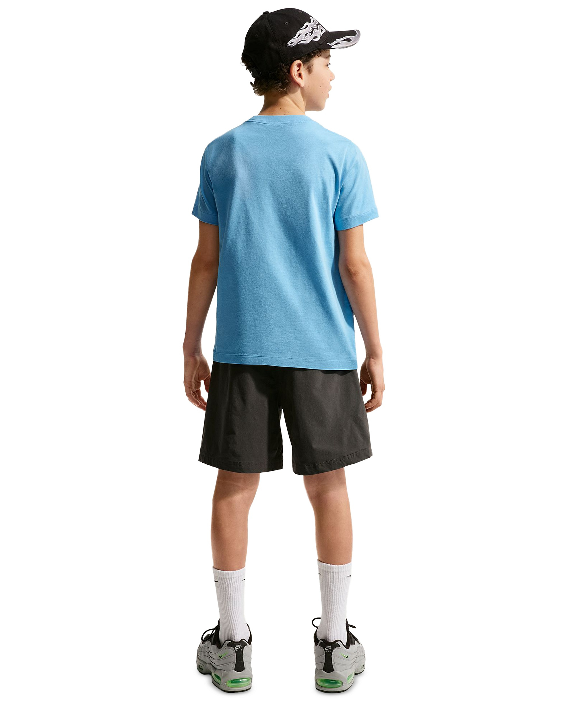 Nike Boys' and Girls' 6-20 Sportswear Embroidered Logo Graphic T-Shirt - Football Blue