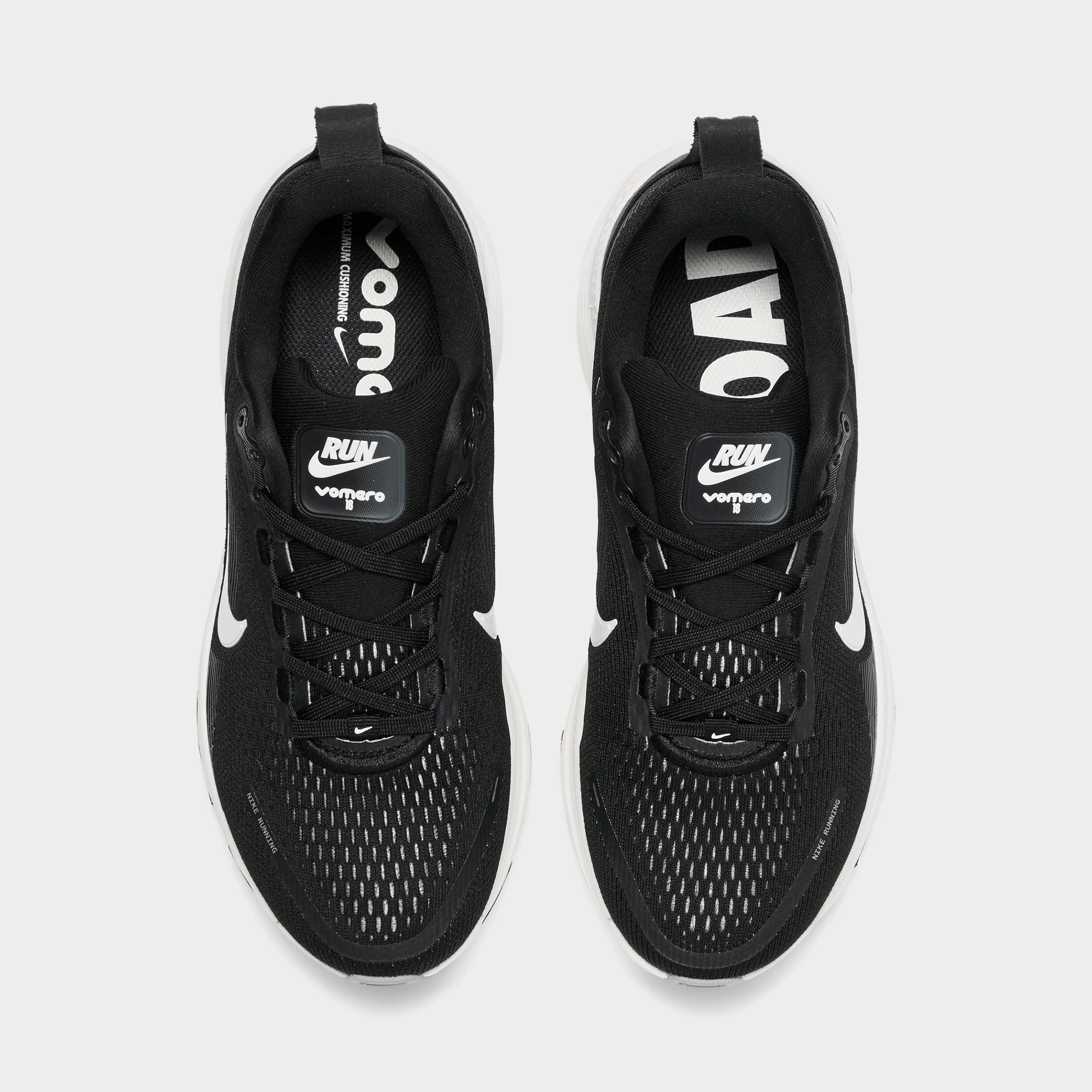 Women's Nithtke Vomero 18 Running Shoes - Part 1 - Black/Coconut Milk/Light Iron Ore/Summit White - Top view