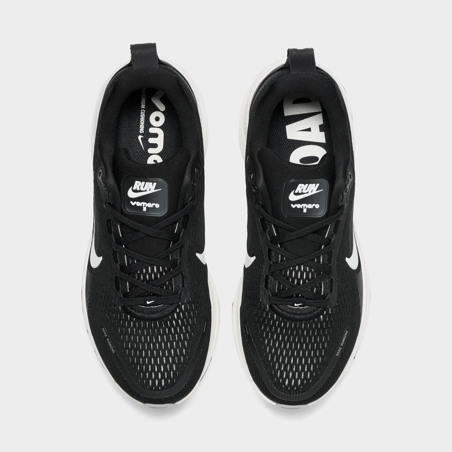 Women's Nithtke Vomero 18 Running Shoes - Part 1 - Black/Coconut Milk/Light Iron Ore/Summit White - Top view