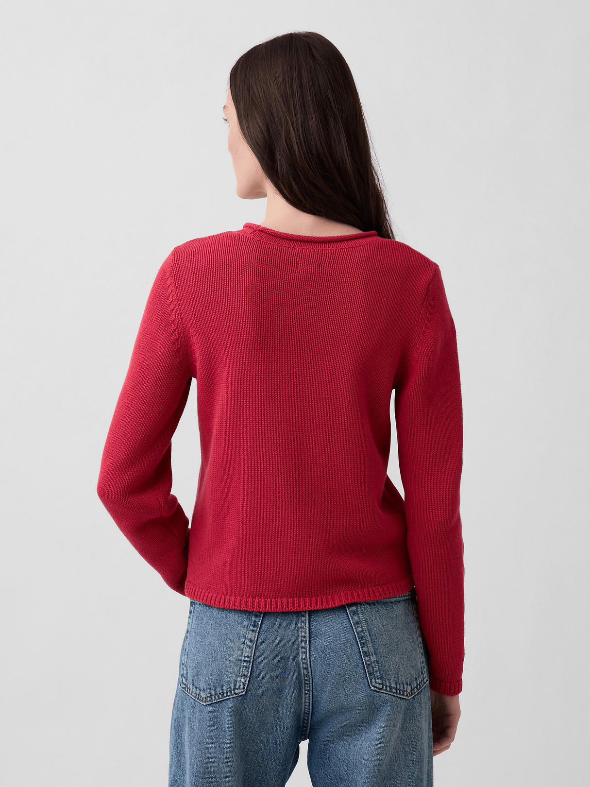 100% Cotton Rollneck Sweater - Chakra red
