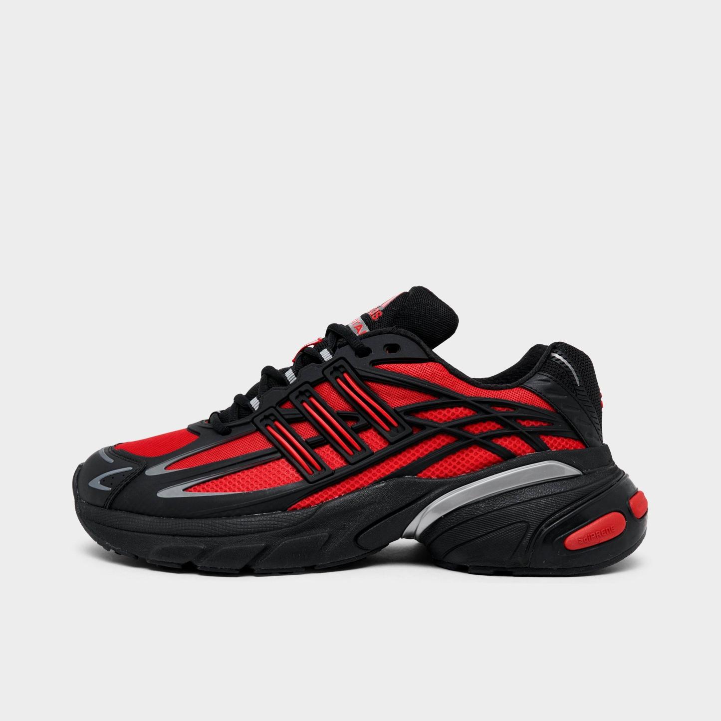 Men's adidas Adistar XLG 2.0 Casual Shoes - Part 2 - Core Black/Red - Left shoe facing left. Outside of the shoe.