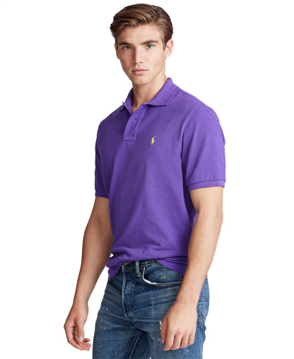 Polo Ralph Lauren Men's Cotton Custom Slim Fit Mesh Polo Shirt - Cabana Purple