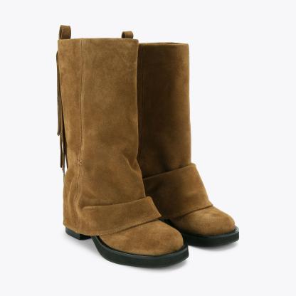 Kurt Geiger London Fringe Gaiter Biker - Brown - view 3