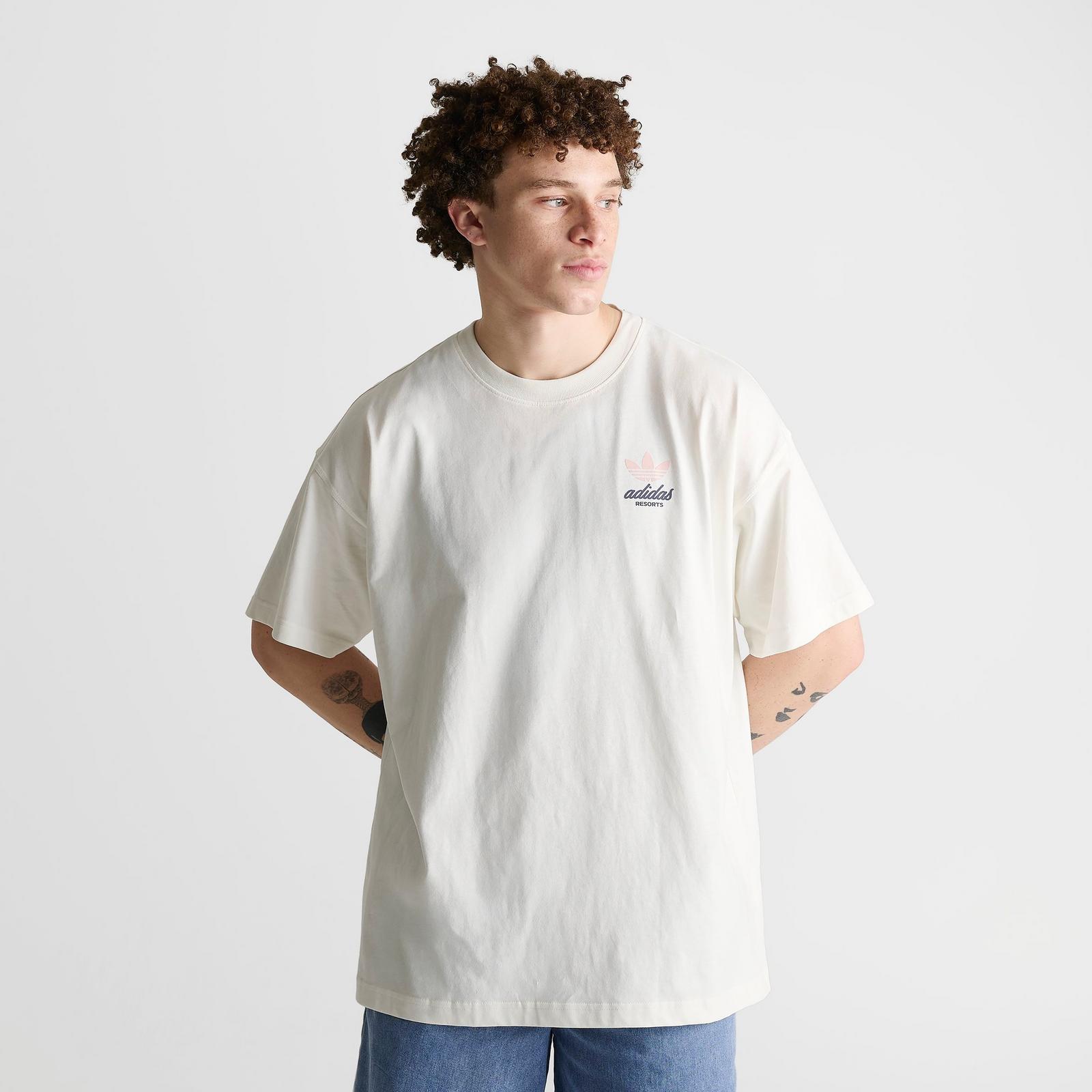 Men's adidas Originals Resort Graphic T-Shirt - Off White - view 3