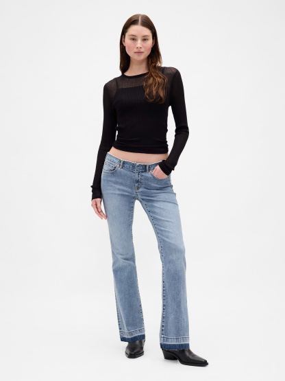 Low Rise Long & Lean Split-Hem Jeans - Light blue tint
