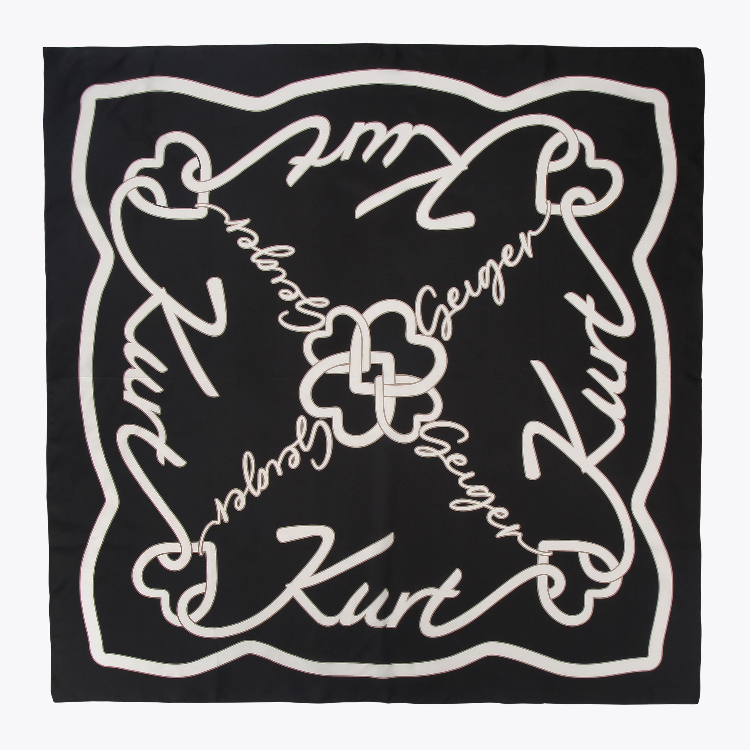 Kurt Geiger London Large Square Scarf - Black - view 3