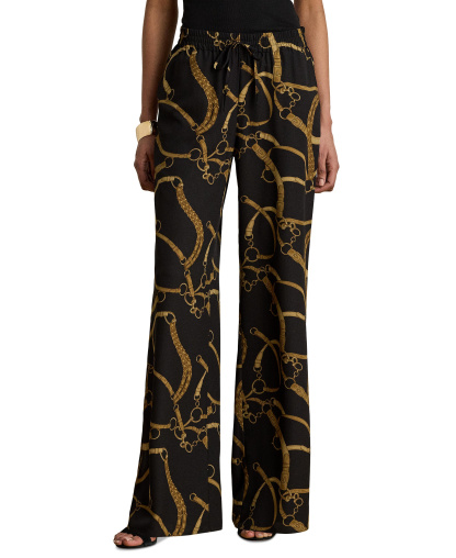 Lauren Ralph Lauren Women's Belting-Print Wide-Leg Pants