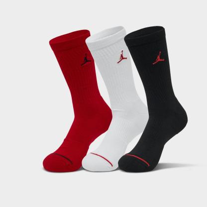Men's Jordan Everyday Crew Socks (3-Pack) - Red/White/Black - view 1