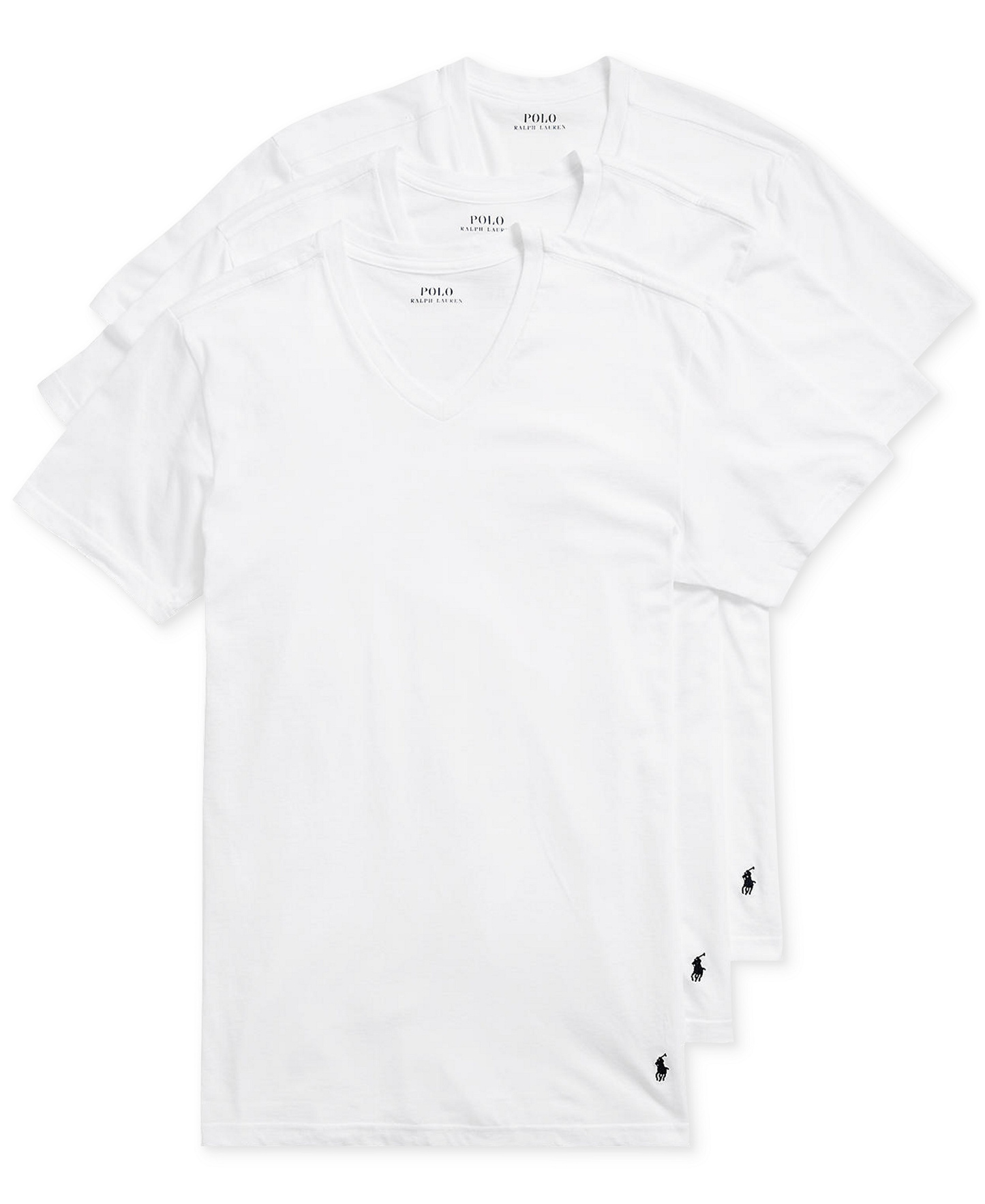 Polo Ralph Lauren Men's 3-Pack V-Neck Classic Undershirts - White