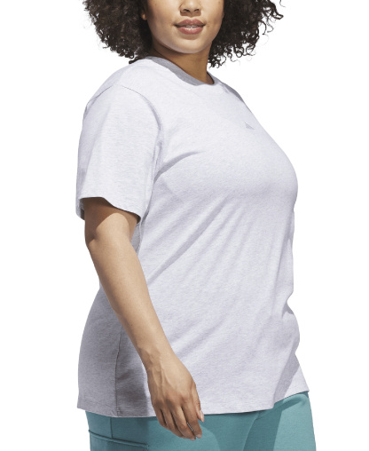 adidas Women's Short-Sleeve Cotton Crewneck Logo T-Shirt - Gray