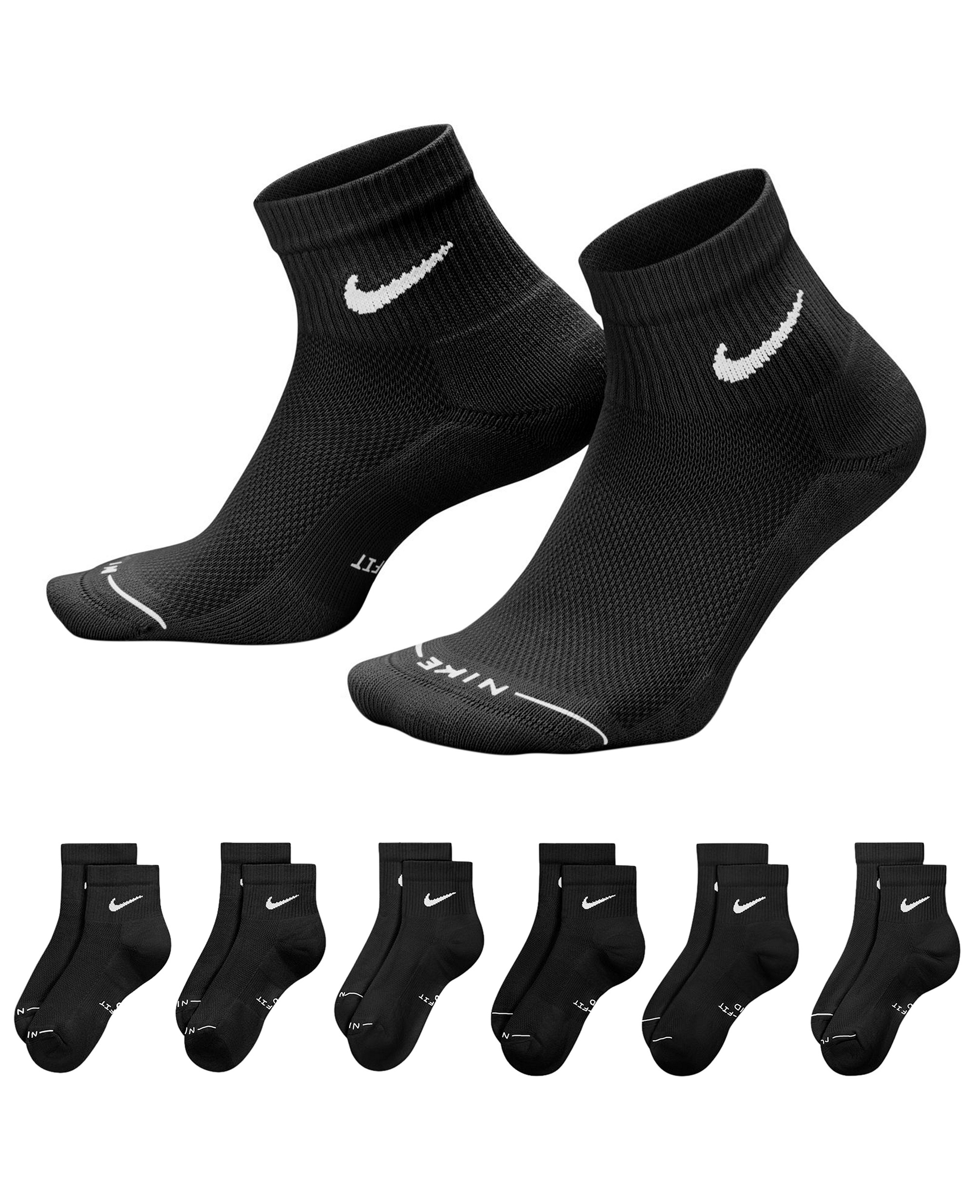 Nike Unisex Elevated Everyday Ankle Socks, 6-Pack - Black