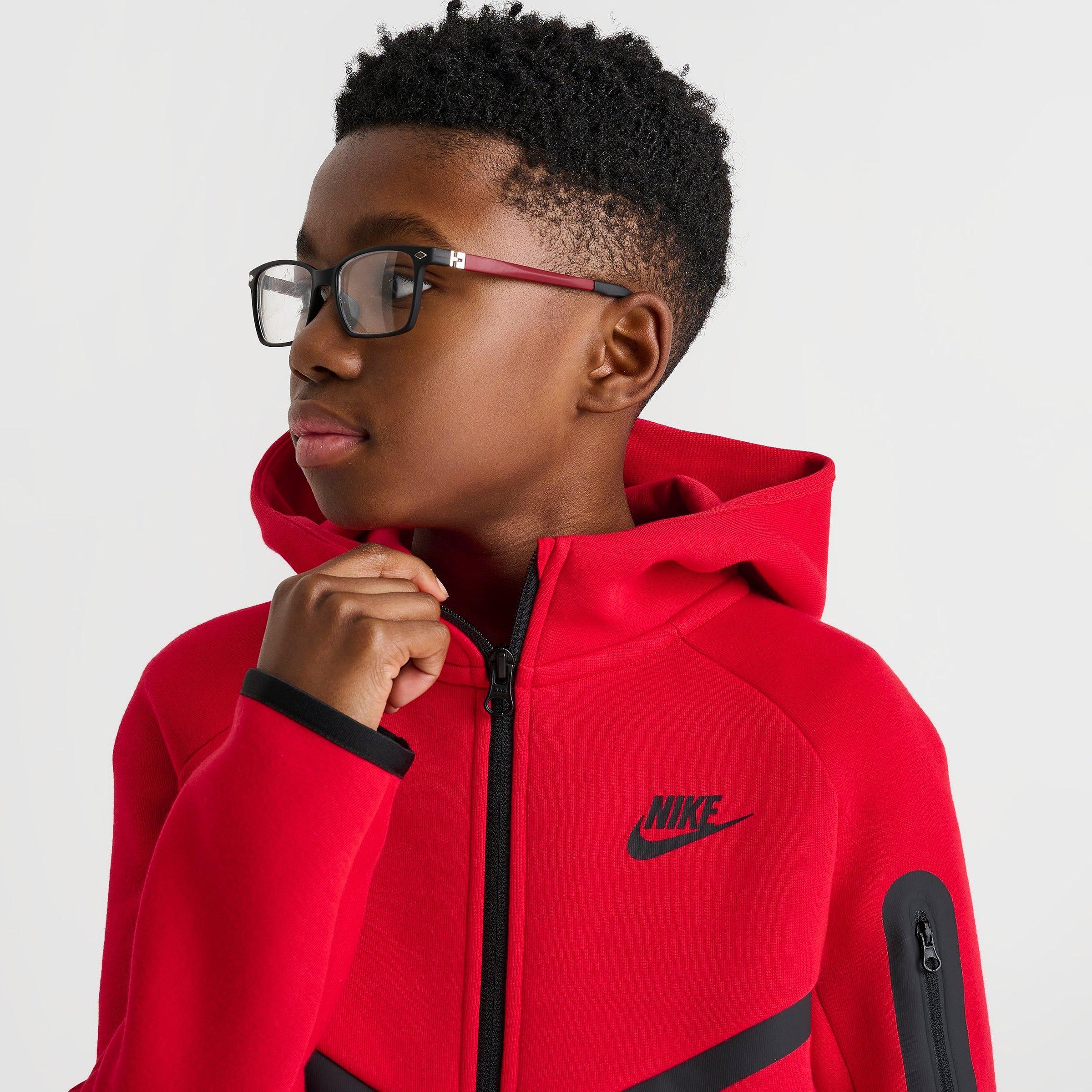 Big Kids' Nithtke Sportswear Tech Fleece Full-Zip Hoodie - University Red