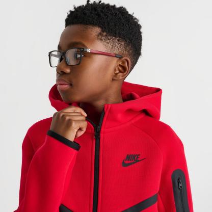 Big Kids' Nithtke Sportswear Tech Fleece Full-Zip Hoodie - University Red