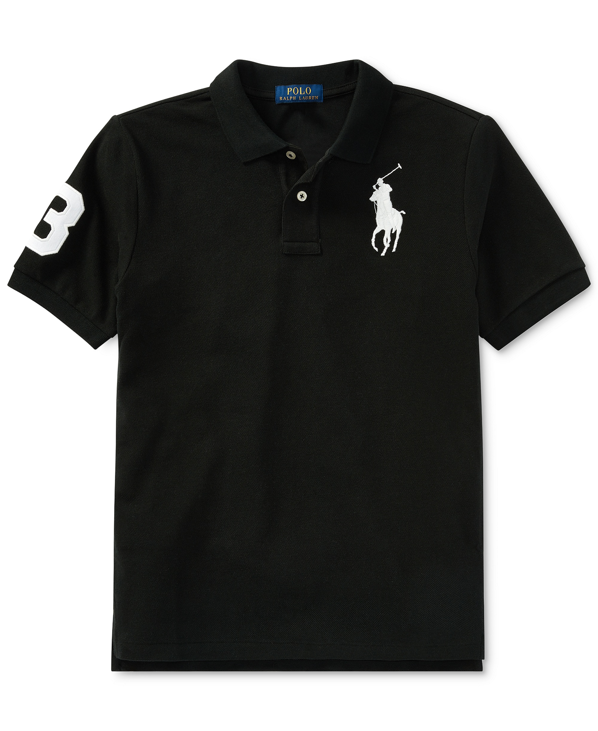 Polo Ralph Lauren Boys' 8-20 Big Pony Cotton Mesh Short-Sleeve Polo Shirt - Polo Black/White