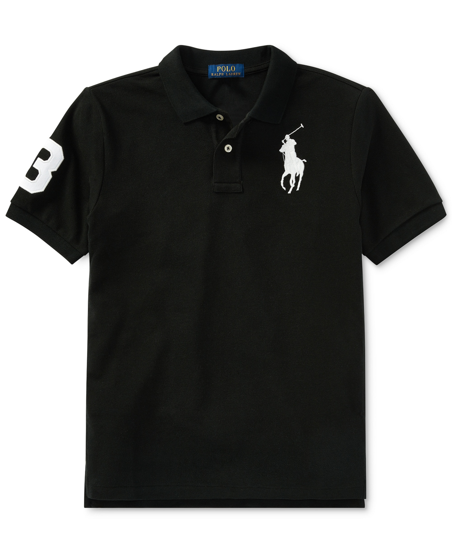 Polo Ralph Lauren Boys' 8-20 Big Pony Cotton Mesh Short-Sleeve Polo Shirt - Polo Black/White