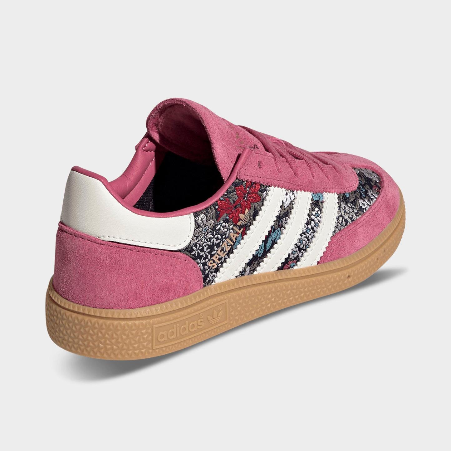 Girls' Little Kids' adidas Originals Handball Spezial Casual Shoes - Equipment Red/Cream White/Gum - Back view