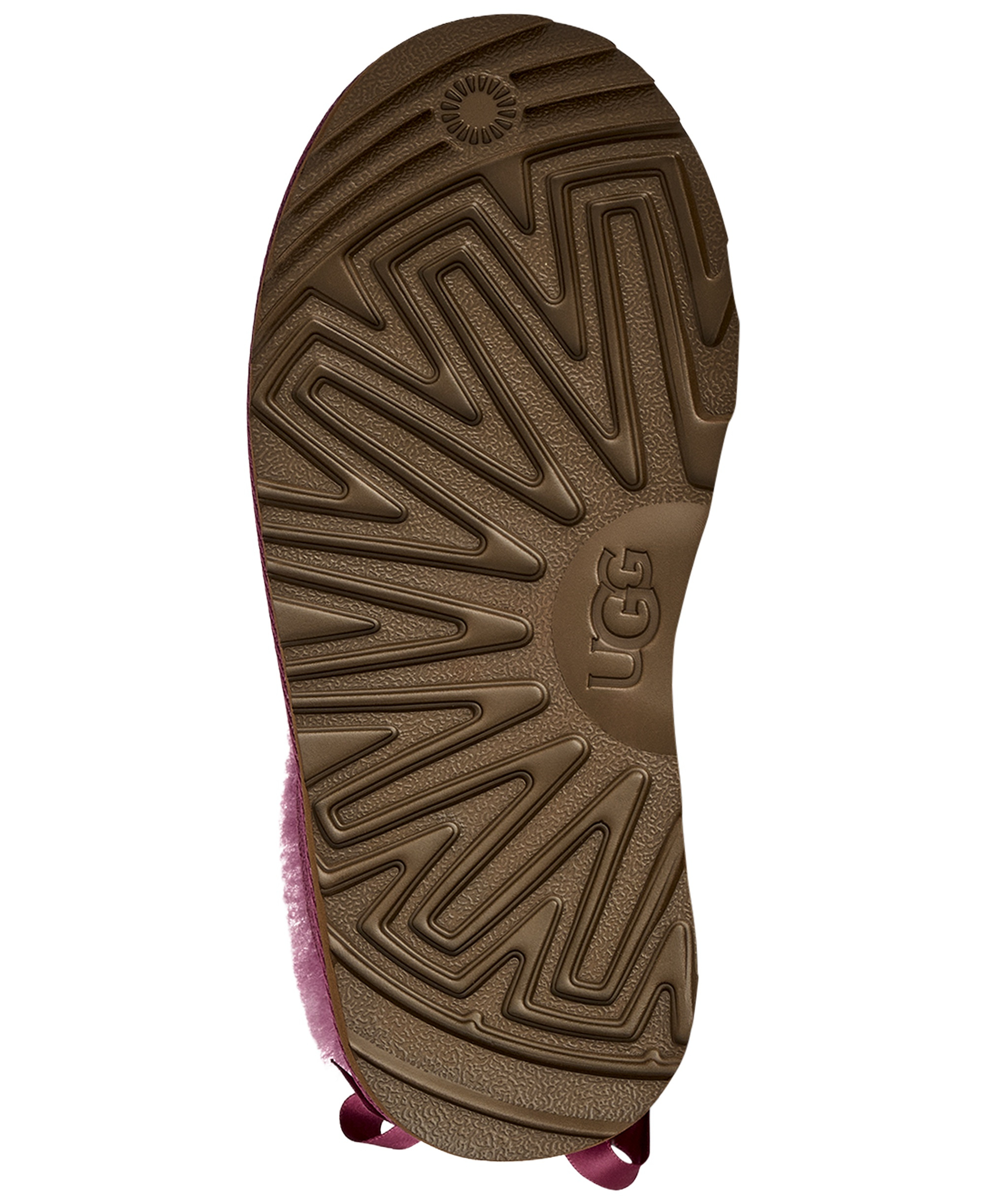 UGG® Kids Ultra Mini Bailey Bow Round Toe Booties - Dark Winterberry