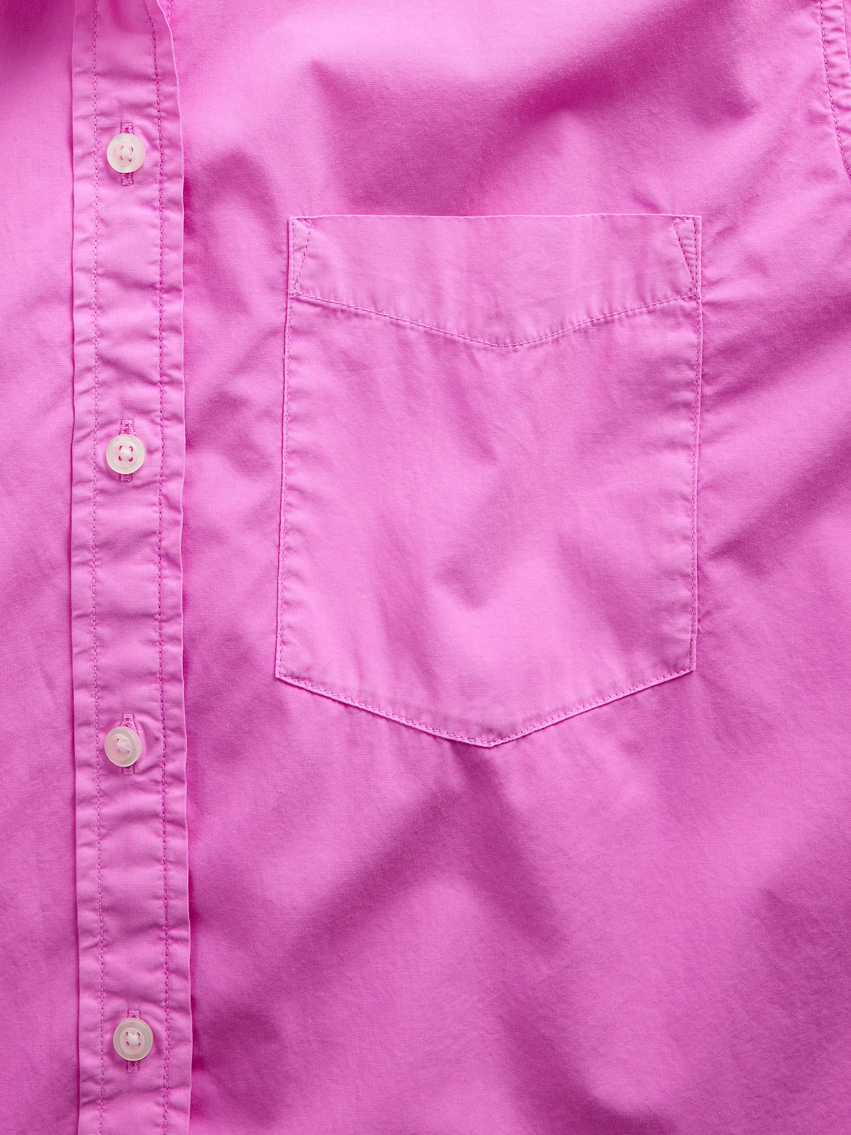 Organic Cotton Poplin Stripe Big Shirt - Neon pink glow