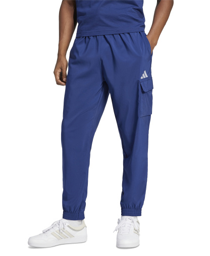 adidas Men's Essentials Small Logo Cargo Pants - Dark Blue / White