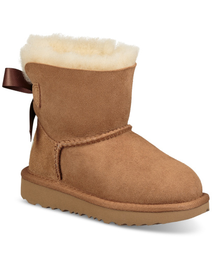 UGG® Toddler Mini Bailey Bow II Booties - Chestnut