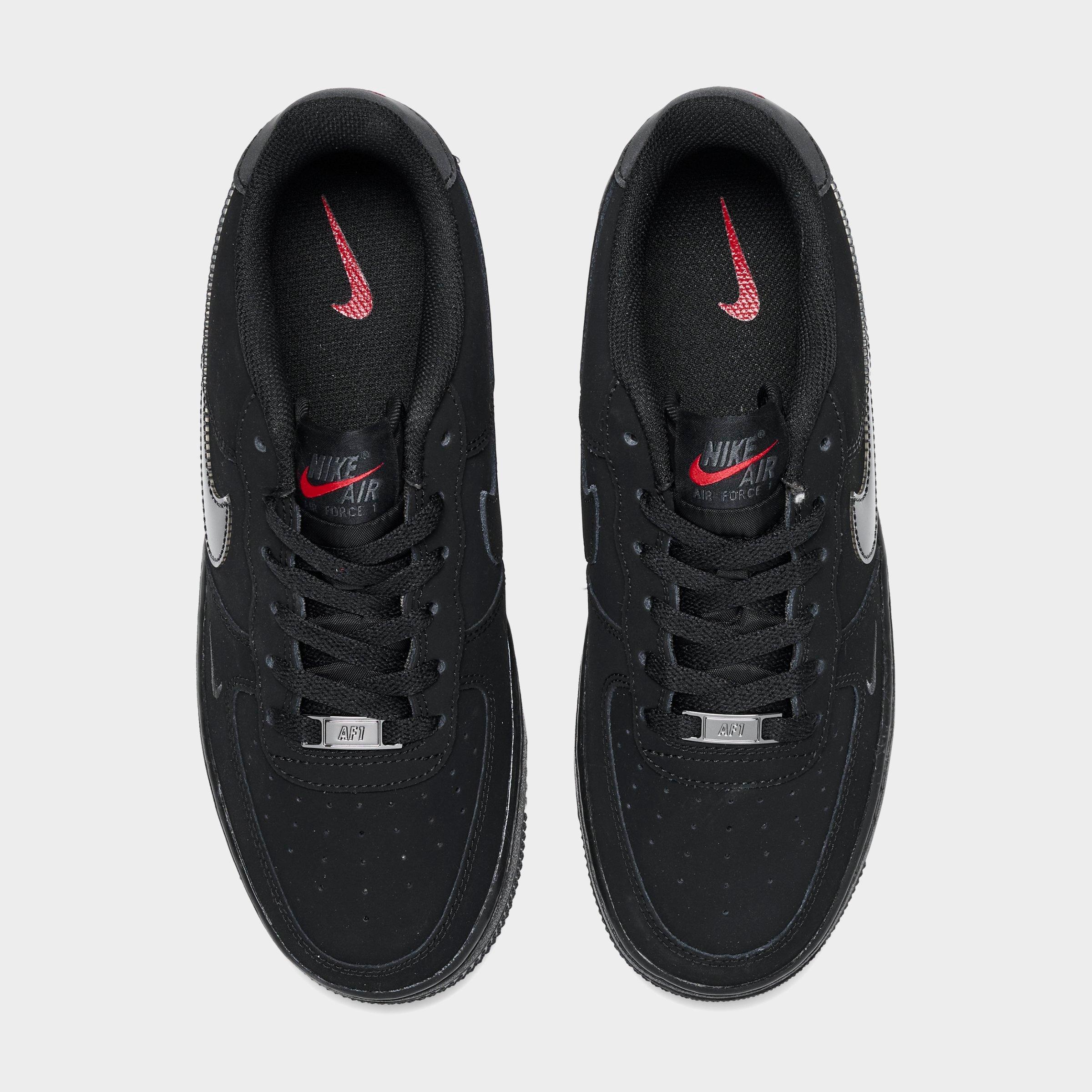 Big Kids' Nithtke Air Force 1 Low Casual Shoes - Black/Dark Smoke - Top view