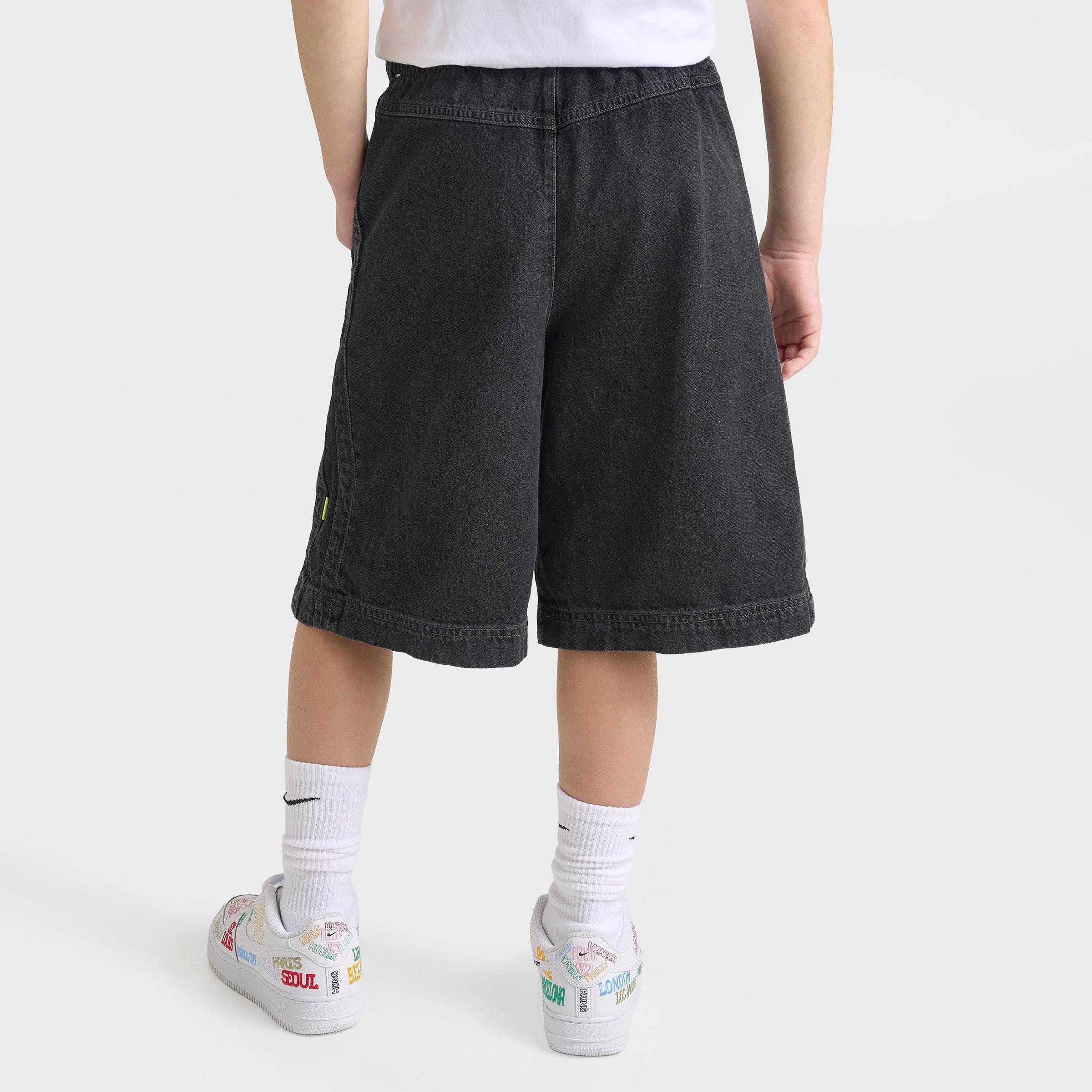 Big Kids' Nithtke Sportswear Collection Archival Denim Shorts - Black/Anthracite/Volt/Anthracite