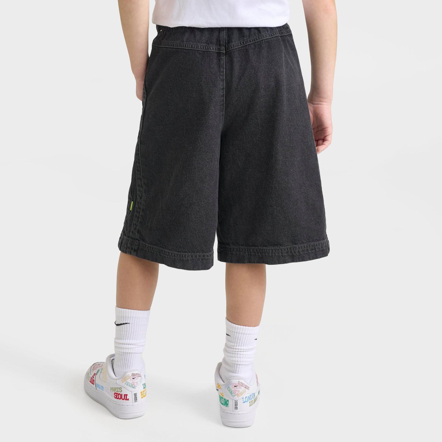 Big Kids' Nithtke Sportswear Collection Archival Denim Shorts - Black/Anthracite/Volt/Anthracite
