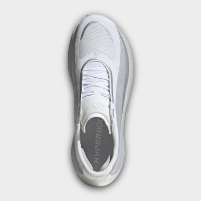 Men's adidas Hyperboost Edge Running Shoes - Part 2 - Cloud White/Light Solid Grey/Silver Metallic - Top view