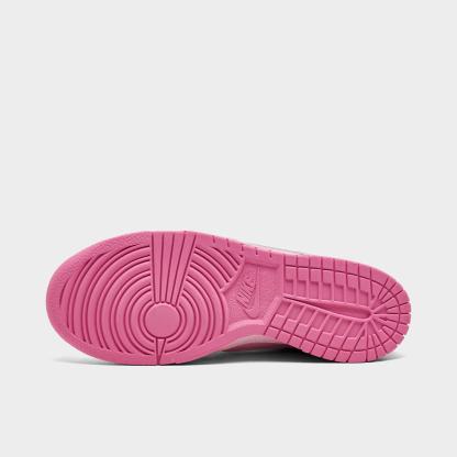 Big Kids' Nithtke Dunk Low Casual Shoes - Part 1 - Pink Rise/Pink Foam/White/Playful Pink - Bottom view