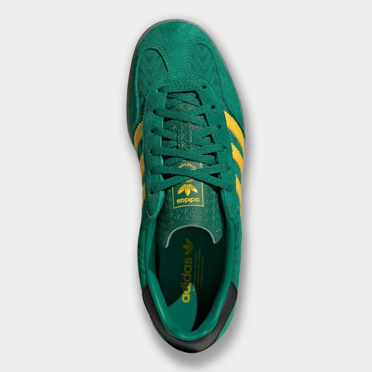 Women's adidas Originals Gazelle Indoor Casual Shoes - Bold Green/Eqt Yellow/Gum - Top view