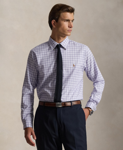 Polo Ralph Lauren Men's Classic-Fit Performance Oxford Shirt - Purple White Multi