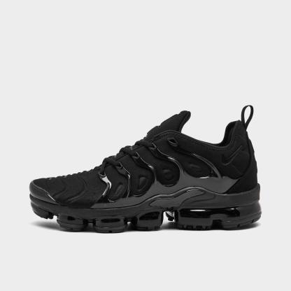 Men's Nithtke Air VaporMax Plus Running Shoes - Part 1 - Black/Black/Dark Grey - Left shoe facing left. Outside of the shoe.