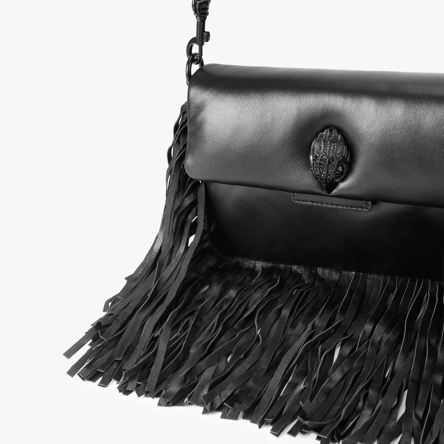 Kurt Geiger London Oxford Fringe Drench Shoulder Bag - Black - view 6