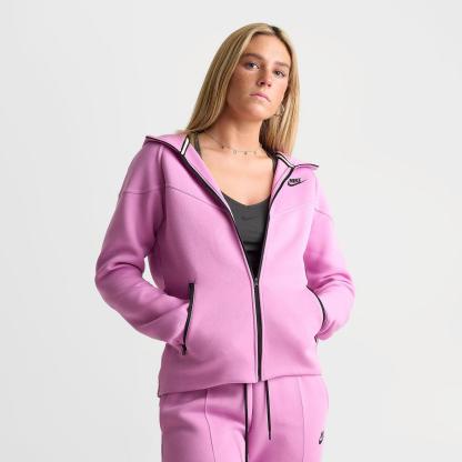 Women's Nike Sportswear Tech Fleece Windrunner Full-Zip Hoodie - Light Magenta/Black