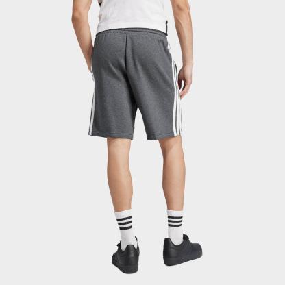 Men's adidas Essentials 3-Stripes Fleece Shorts - Medium Grey Heather/Black