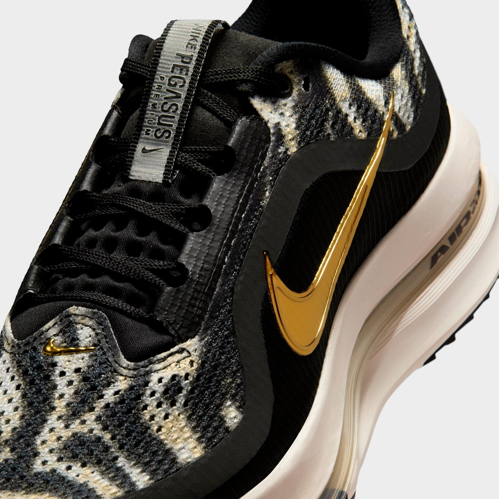 Women's Nike Pegasus Premium Running Shoes - Black/Phantom/Dark Hazel/Metallic Gold