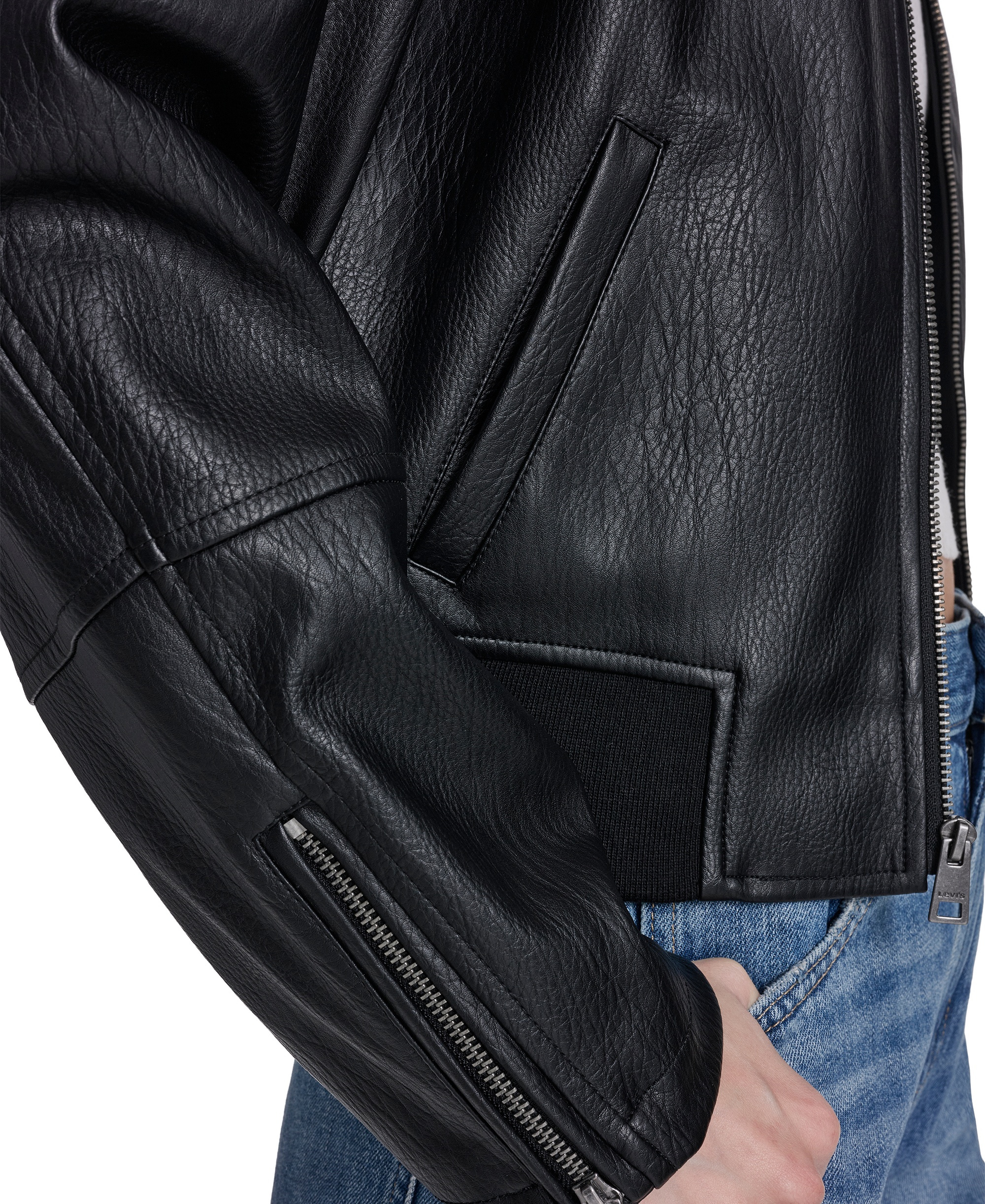 Levi's Women's Faux Leather Bomber Jacket - Black