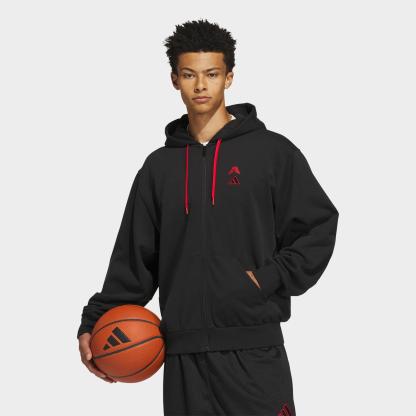Men's adidas Anthony Edwards Foundation Full-Zip Hoodie - Black