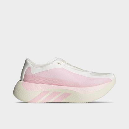 Women's adidas Hyperboost Edge Running Shoes - Part 1 - Off White/Clear Pink/Clear Pink - Left shoe facing left. Outside of the shoe.