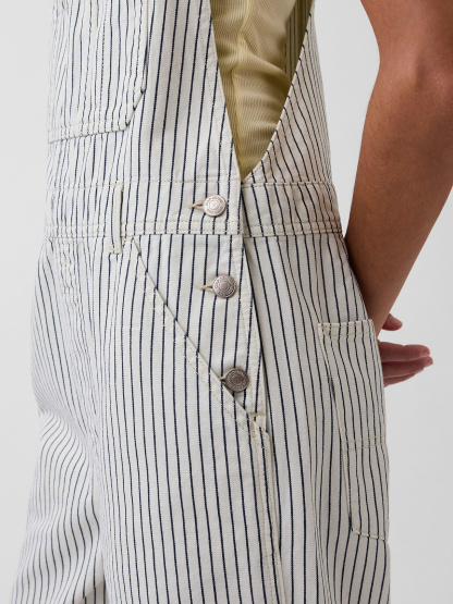 Loose Overalls - Navy blue stripe