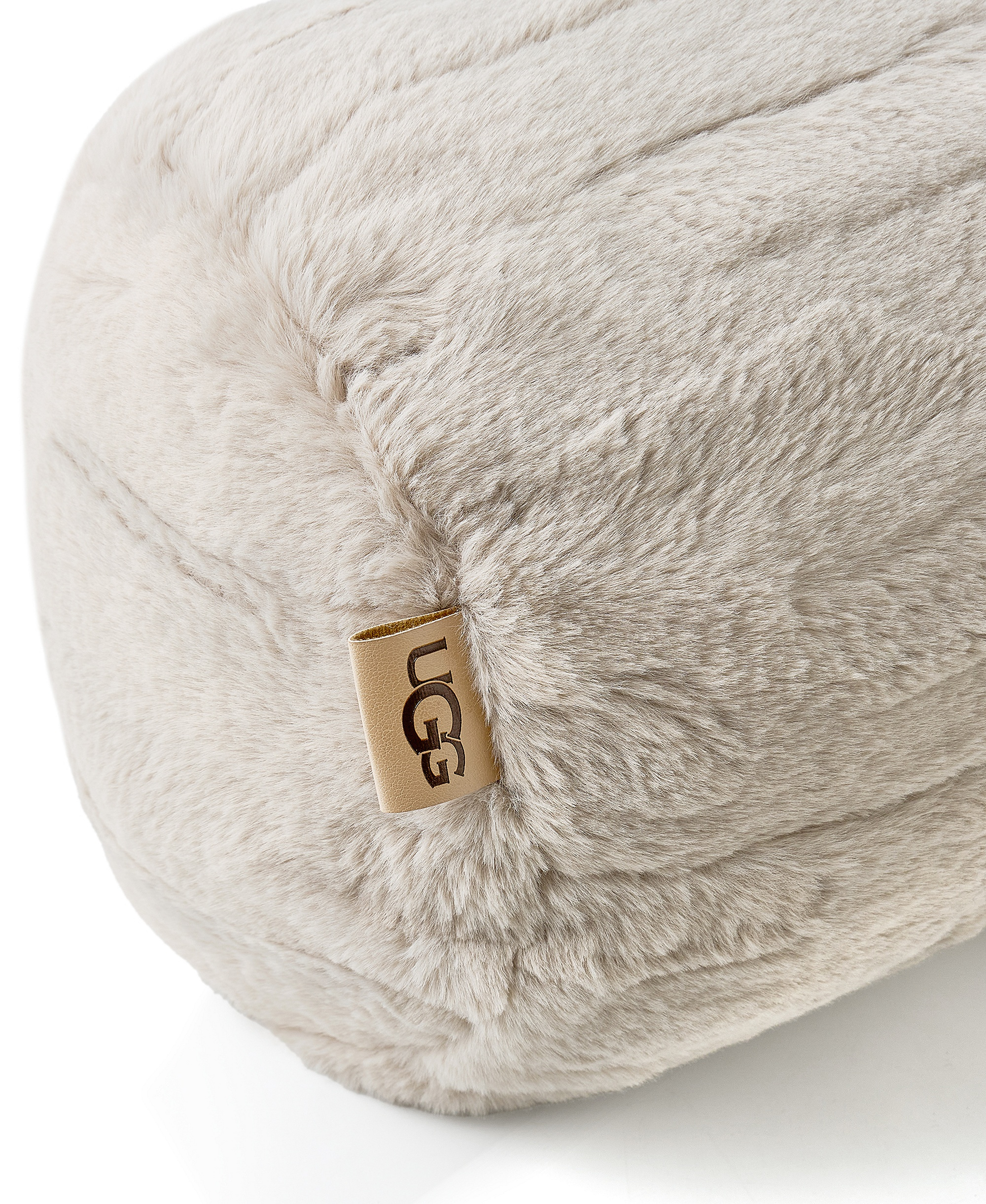 UGG® Valor Carved Faux-Fur Bolster Decorative Pillow, 8" x 26" - Clamshell