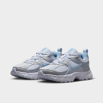 Little Kids' Nithtke V5 RNR Stretch Lace Casual Shoes - Football Grey/Light Armory Blue/Football Blue - Both shoes facing left