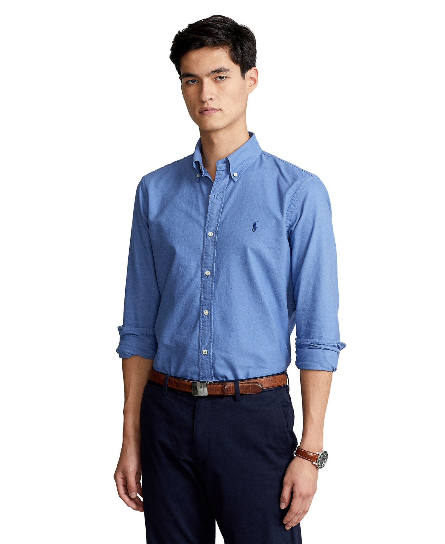 Polo Ralph Lauren Men's Garment-Dyed Oxford Shirt - Bastille Blue