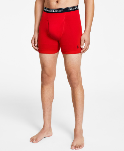 Polo Ralph Lauren Men's 3-Pack Classic Cotton Boxer Briefs - Andover Heather