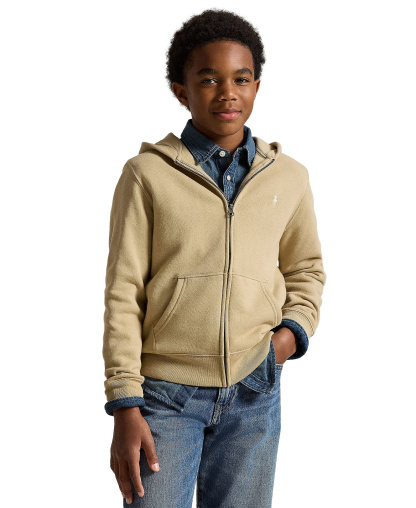 Polo Ralph Lauren Boys' 8-20 Fleece Full-Zip Hoodie - Classic Khaki