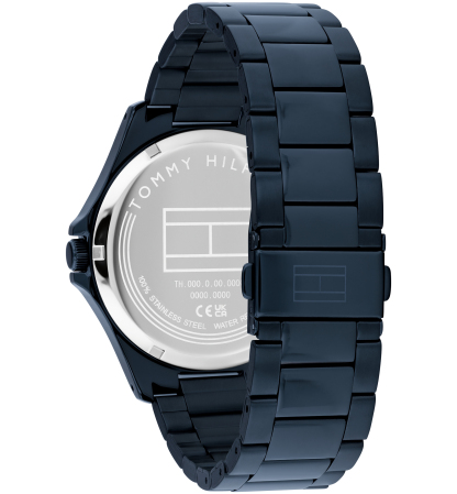 Tommy Hilfiger Men's Quartz Ionic Plated Blue Stainless Steel Bracelet Watch, 42mm - Blue