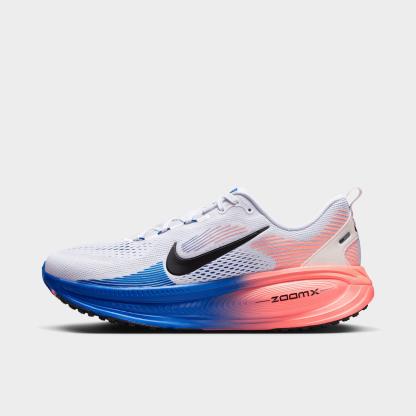 Men's Nithtke Vomero 18 Running Shoes - Part 1 - White/Racer Blue/Atomic Pink/Black - Left shoe facing left. Outside of the shoe.