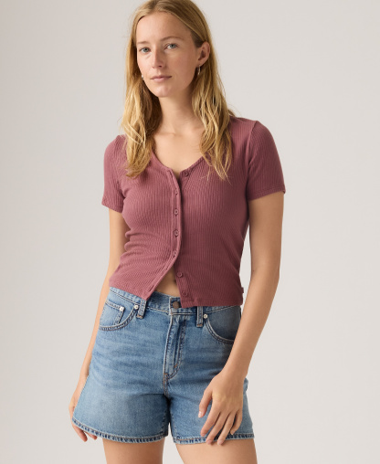 Levi's Women's Cotton Cinch-Waist Denim Shorts - Lift Up Short